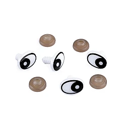 Ochi pentru jucării cu dispozitiv de siguranță, 12x16 mm - Negru (20 Seturi)