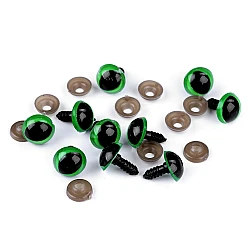 Ochi de pisică pentru jucării cu dispozitiv de siguranță, ø14 mm - Verde (10 Seturi)