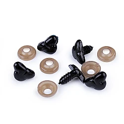 Nas pentru jucării cu dispozitiv de siguranță, 11x17 mm - Negru (5 Seturi)