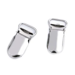 Clips pentru bretele, lățime 15 mm - Nichel (2 Bucăți)