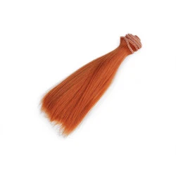 Păr / perucă pentru păpuși, 15 cm - Ruginiu mediu (1 Bucată)