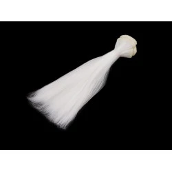 Păr / perucă pentru păpuși, 15 cm - Alb (1 Bucată)