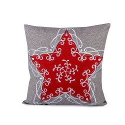 Fețe de pernă cu motive de crăciun, 40x40 cm - Gri neutral (1 Bucată)