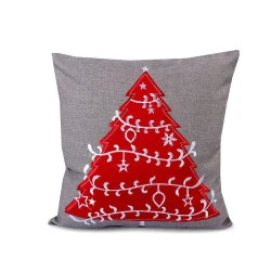 Fețe de pernă cu motive de crăciun, 40x40 cm - Gri neutral (1 Bucată)