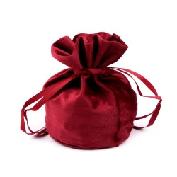 Săculeț catifea pentru cadouri, 14x16 cm - Vișiniu (1 Bucată)