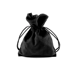 Săculeț catifea pentru cadouri, 10x13 cm - Negru (1 Bucată)
