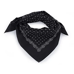 Batic bumbac, imprimeu floral, 70x70 cm - Negru (1 Bucată)