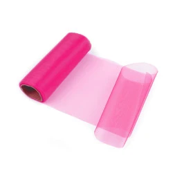 Organza, lățime 14,5 cm - Roz strident (9 Metri)