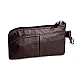 Portofel / portchei, piele naturală, 7x13 cm - Negru (1 Bucată)