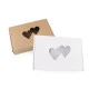 Cutie carton cu fereastră - inimă - Maro natural (10 Bucăți)