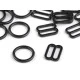 Inele și reglori sutien, lățime 12 mm - Negru (20 Bucăți)