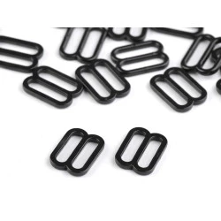 Inele și reglori sutien, lățime 12 mm - Negru (20 Bucăți)