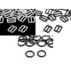 Inele și reglori sutien, lățime 12 mm - Negru (20 Bucăți)