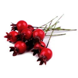 Măceșe artificiale decor - Roșu (10 Bucăți)