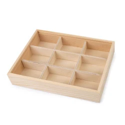 Cutie compartimentată cu capac culisant - Natural deschis (1 Bucată)