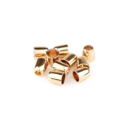 Ornament metalic / capăt șnur,  ø5 mm - Auriu rose (10 Bucăți)