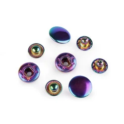 Capse metalice  ø15 mm curcubeu - Multicolor (10 Seturi)