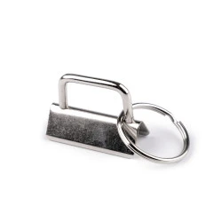 Terminație metalică cu inel, latime 32 mm - Nichel (2 Bucăți)