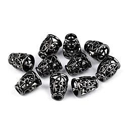 Terminație  șnur ø4,5 mm / ornament metalic - Nichel negru (2 Bucăți)