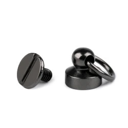 Butoni cu șurub pentru pielarie, ø8 mm - Nichel negru (20 Perechi)
