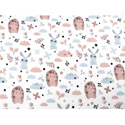 Bumbac imprimat cu motive pentru copii - Bej (1 Metru)