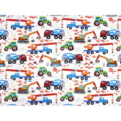 Bumbac imprimat cu motive pentru copii - Alb (1 Metru)