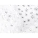 Organza cu fulgi de zăpadă - Alb (1 Metru)