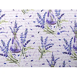 Tesatura decorativa loneta lavanda - Alb (1 Metru)