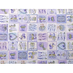 Tesatura decorativa loneta lavanda - Ecru deschis (1 Metru)