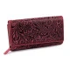 Portofel de dama din piele cu flori - Portocaliu ocru (3 Bucăți) Portofel de dama din piele cu flori - Portocaliu ocru (3 Bucăți)