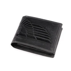 Portofel barbatesc piele 9,5x12 cm - Negru (1 Bucată)