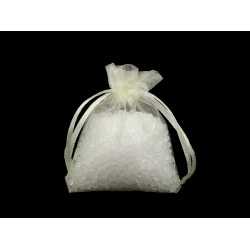 Săculeț cadou organza 7x9 cm - Crem deschis (100 Bucăți)