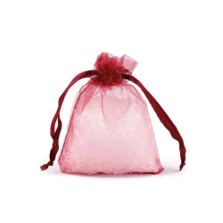 Săculeț cadou organza 7x9 cm - Bordo (100 Bucăți)