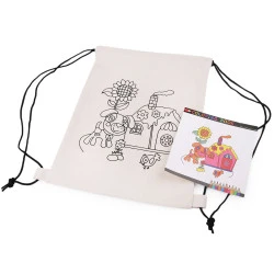 Sac din bumbac copii 27x35 cm - Ecru deschis (1 Bucată)