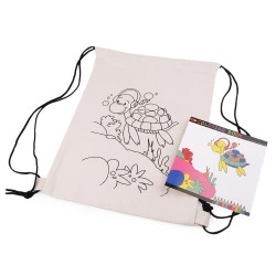 Sac din bumbac copii 27x35 cm - Ecru deschis (1 Bucată)