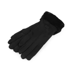Mănuși de damă cu blană, tactile - Negru (1 Pereche)