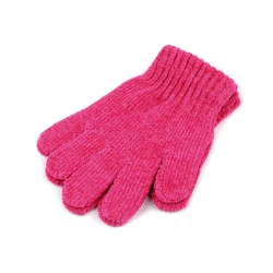 Mănuși chenille pentru copii - Roz strident (1 Pereche)