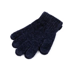 Mănuși chenille pentru copii - Albastru închis (1 Pereche)
