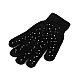 Mănuși tricotate femei/fete cu strasuri - Negru (1 Pereche)