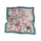 Batic / eșarfă din satin flori si fluture 70x70 cm - Verde salvie inchis (1 Bucată) Batic / eșarfă din satin flori si fluture 70x70 cm - Verde salvie inchis (1 Bucată)