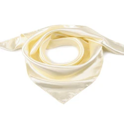Eșarfă / batic din satin uni 60x60 cm - Galben vanilie (1 Bucată)