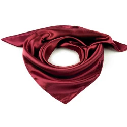 Eșarfă / batic din satin uni 60x60 cm - Bordo deschis (1 Bucată)
