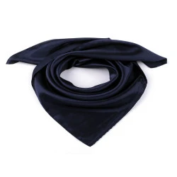 Eșarfă / batic din satin uni 60x60 cm - Albastru închis (1 Bucată)