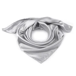 Eșarfă / batic din satin uni 60x60 cm - Gri neutral (1 Bucată)