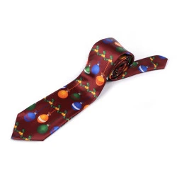 Cravată din satin de crăciun - Bordo (1 Bucată)