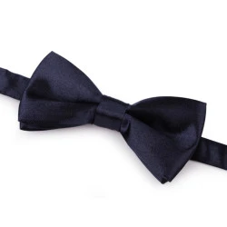 Papion mic din satin în cutie - Albastru închis (1 Bucată)