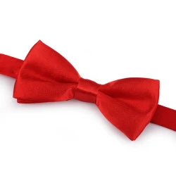 Papion mic din satin în cutie - Roșu (1 Bucată)