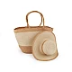 Set pălărie de paie și geantă de plajă - Maro natural (1 Set)