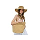 Set pălărie de paie și geantă de plajă - Maro natural (1 Set)
