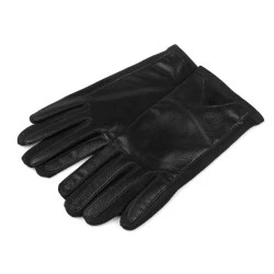Mănuși de damă decorate cu piele ecologică, tactile - Negru (1 Pereche)